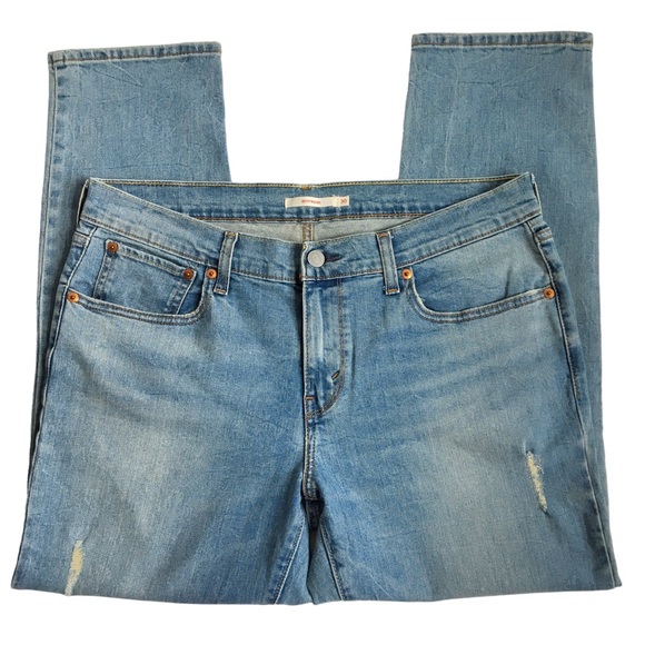 Levi’s Boyfriend Distressed Light Wash Denim Jeans Size 30 - Picture 4 of 17